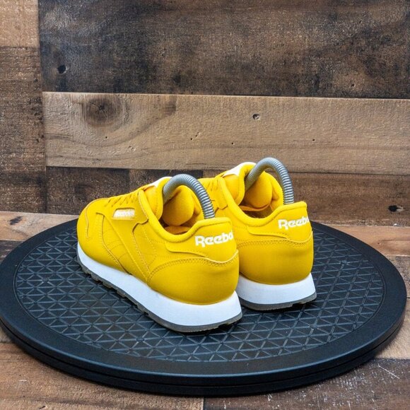 REEBOK CLASSIC LEATHER WOMENS ATHLETIC SHOES RETRO UTILITY YELLOW LOW SIZE 7 - Picture 6 of 9